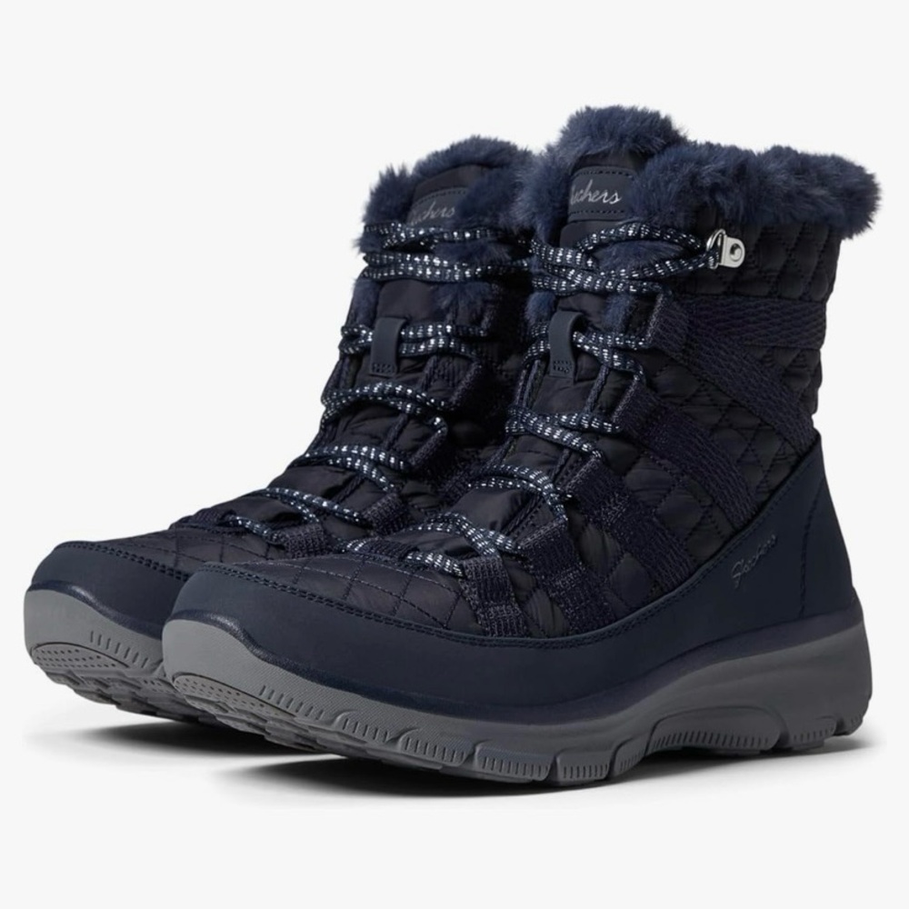 Skechers Blue and Gray Winter Rain Boots with Insulation